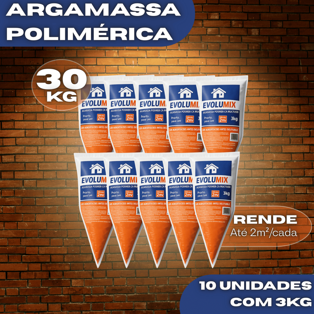 Kit 10 Argamassa Polimérica Bisnaga Construção Rápida Econômica Alto Rendimento Obra Sem Mistura