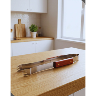 Garfo Pegador Pinça Churrasco 35CM Cabo de Madeira Inox Western Home Churrasqueira Grelhados e Carne em Oferta na Shopee