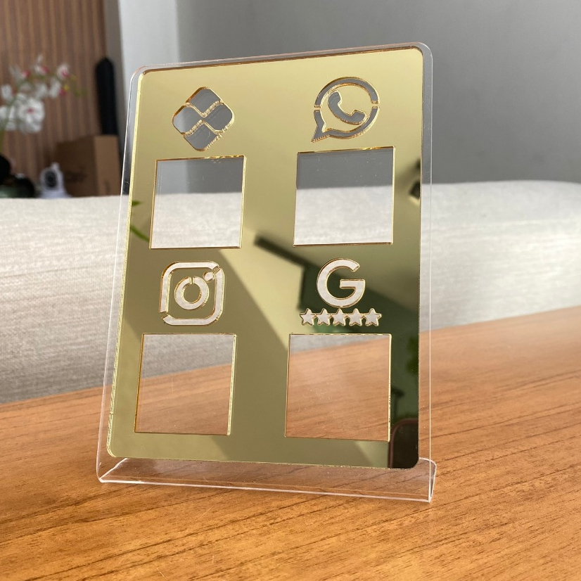 Placa Pix Display Mesa Balcão PIX Zap Instagram Google Negócios Quadrupla 4 em 1 em Oferta na Shopee