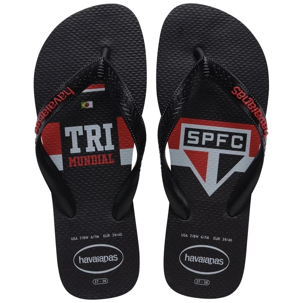Chinelo Havaianas São Paulo Masculino Oficial Spfc Tricolor Paulista Sandália de Time Futebol
