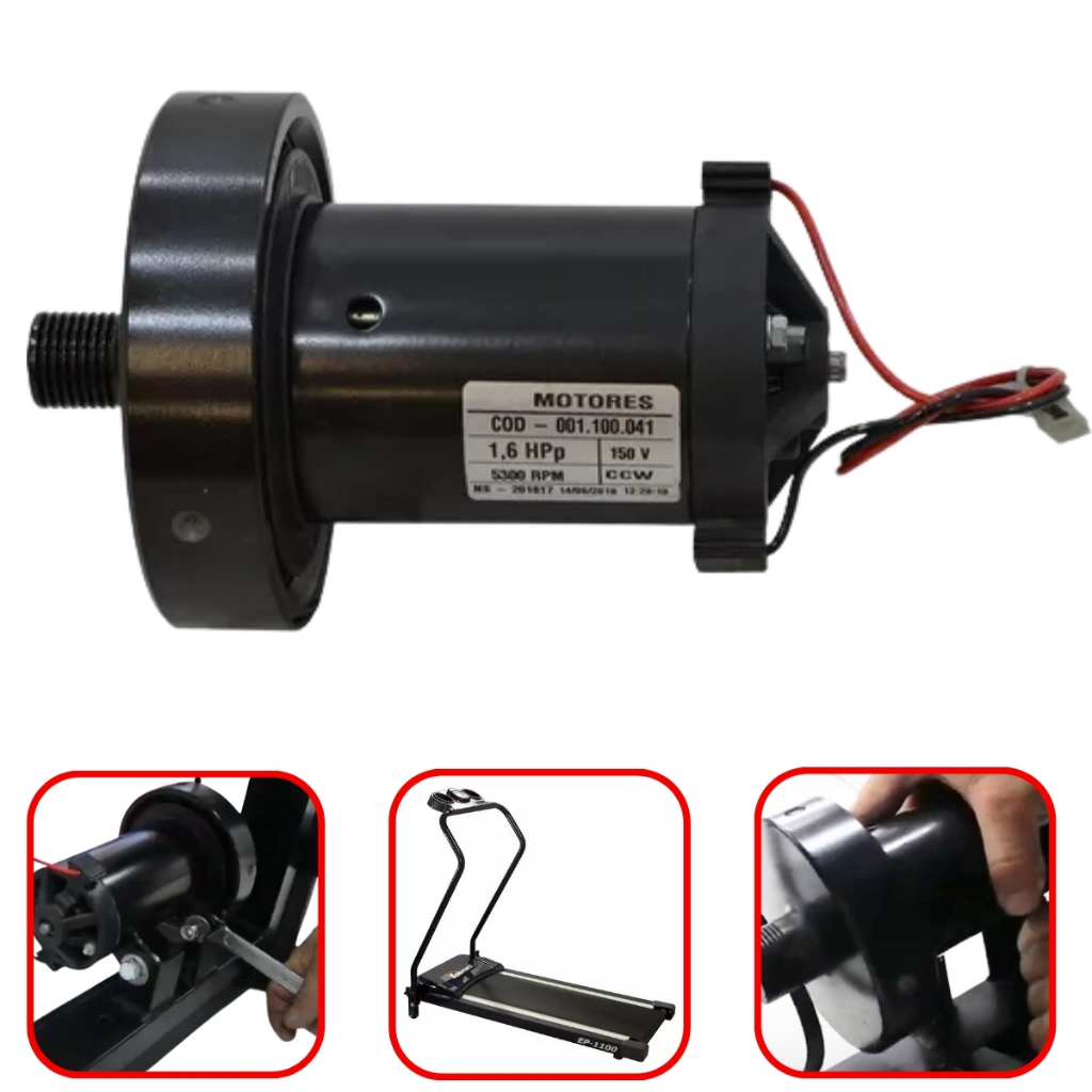 Motor 1.6Hp/cc Original Bivolt Compatível Com a Esteira Ergométrica Polimet Ep 1100