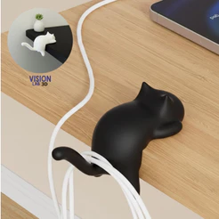 Decoração De Escritório Em Casa Ganchos Laterais Portátil Gato Saco Cabide Gancho De Mesa Bolsa Organizador De Fios