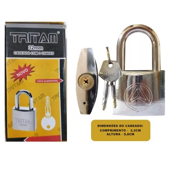 Cadeado Tritan Chave Tetra 32mm Para Armario Portão Corrente Cadeado Proteção Antifurto Have Tetra em Oferta na Shopee