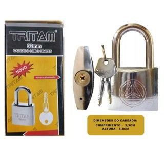 Cadeado Tritan Chave Tetra 32mm Para Armario Portão Corrente Cadeado Proteção Antifurto H…