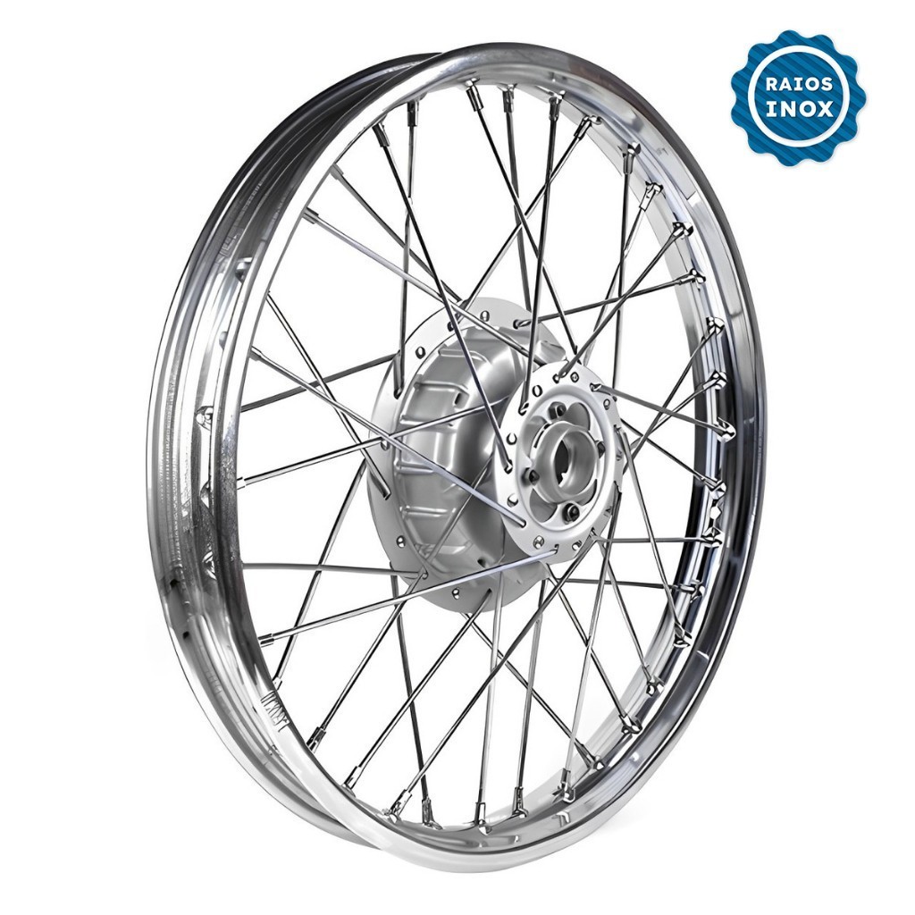 Jante Dianteira Bros 125 150 160 Tambor Cromada Raios Inox
