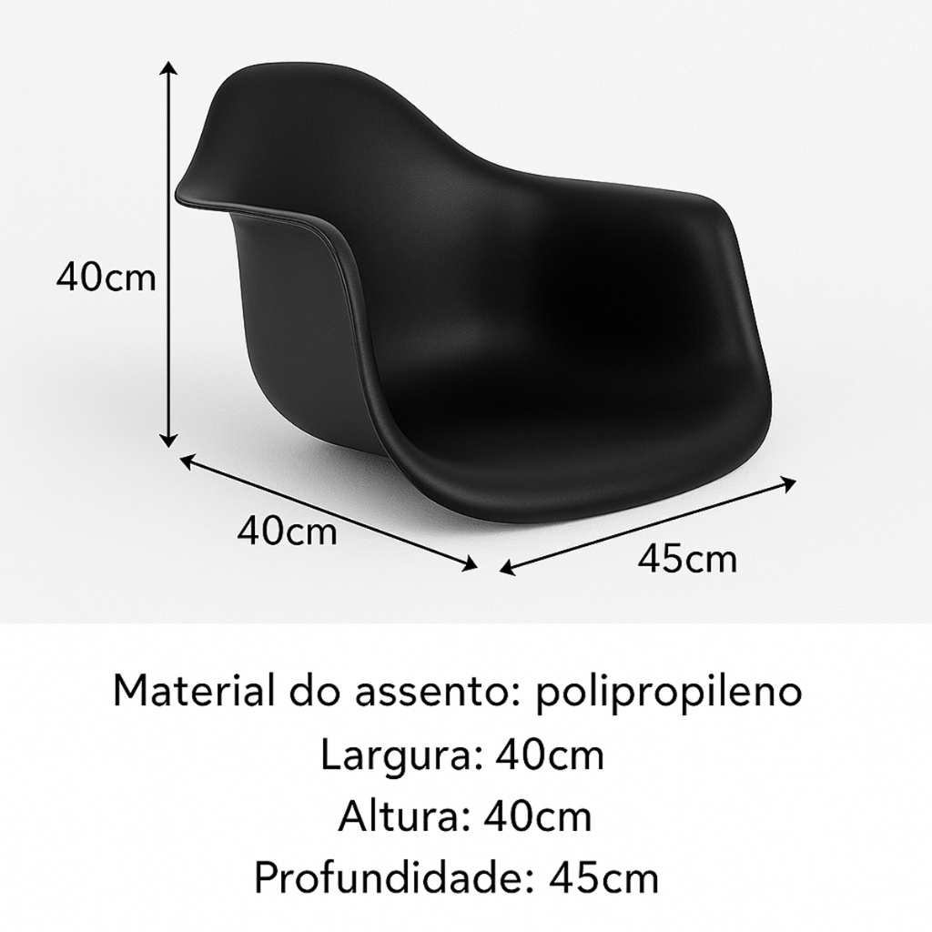 Assento Poltrona Com Braço Eames Eiffel Resistente Somente Assento Reposição - Várias Cores em Oferta na Shopee