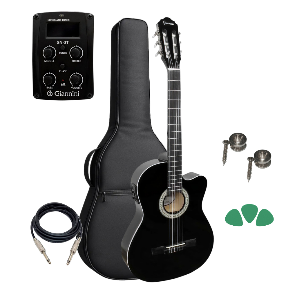 Violão Elétrico Giannini Nf-14 Bk Preto + Capa Reforçada em Oferta na Shopee