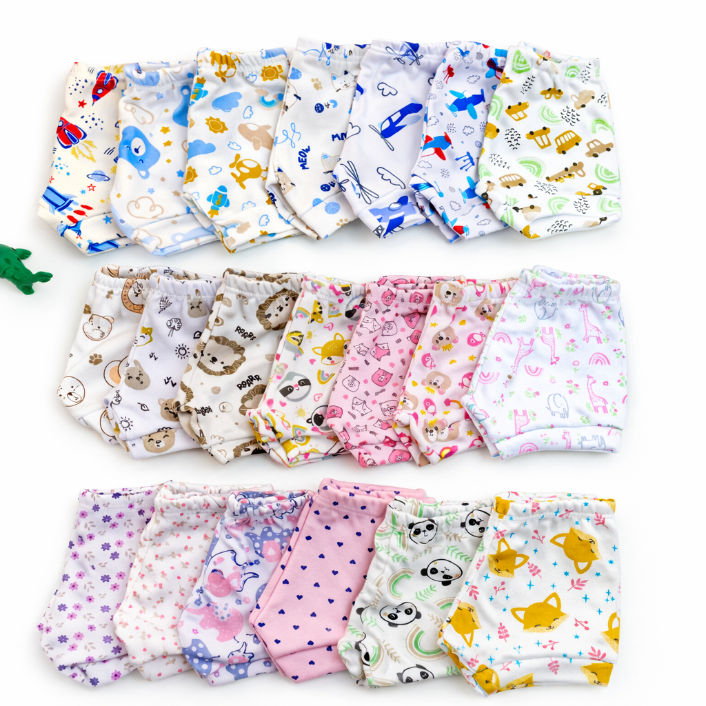 Shortinhos Estampado Bebê KIT 1 3 OU 5 SORTIDO | 100%  Algodão Ribana Infantil Fofinho | ENVIO RÁPIDO | Menino e Menina