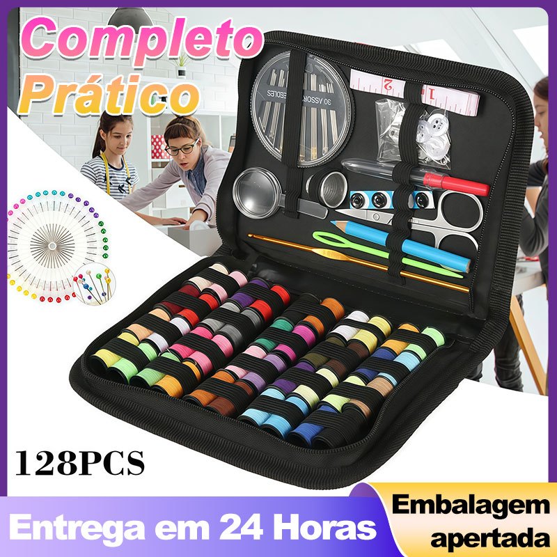 128 Pçs Kit Costura Portátil Casa Viagem Profissional Emergência Multicor Estojo em Oferta na Shopee