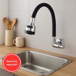 Torneira Gourmet de Parede Flexível para Cozinha | Design Moderno e Prático em Oferta na Shopee