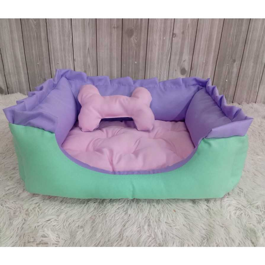 Cama Colchão Caminha Pet Gato Cachorro Cama Tamanho P Cyan Liso