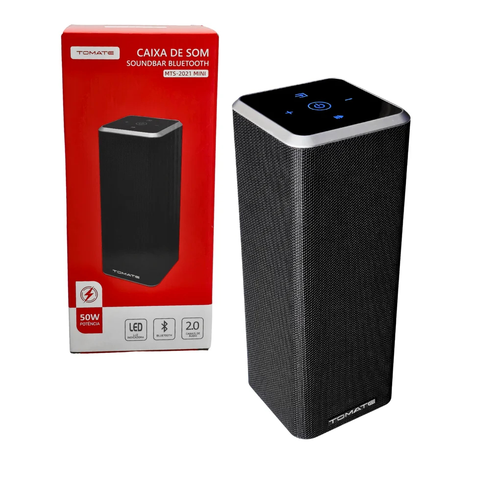 Soundbar Portátil Tomate MTS-2021 MINI 50W Bluetooth USB Preto Bivolt 45Hz-20kHz Compacta para TV PC