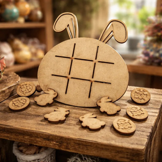 Jogos Da Velha Páscoa Coelho Mdf Cru em Oferta na Shopee