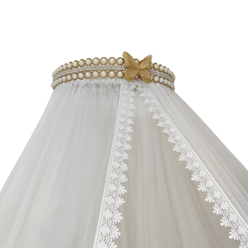 Dossel  borboleta com mosquiteiro tule para berço