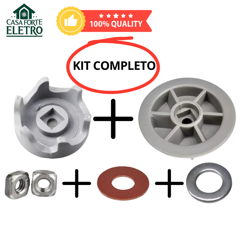 Kit Arraste Reforçado Copo + Motor + Arruelas Liquidificador Oster  LIQ361 LIQ415 LIQ400 LIQ411 OLIQ605 OLIQ610 OLIQ619