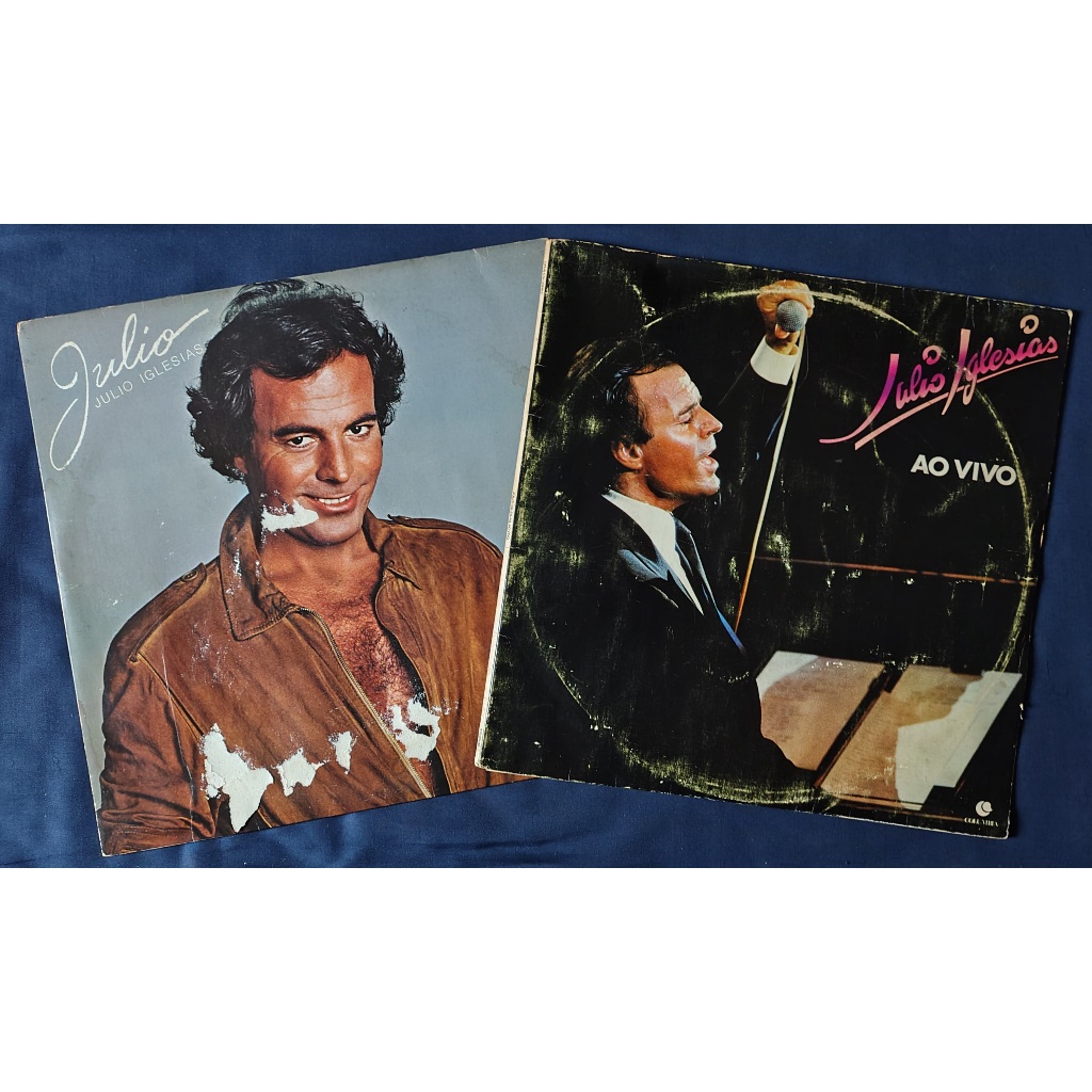 LPs Julio Iglesias - "Julio" (1983) + "Ao Vivo - Duplo" – Kit 2 Discos Vinil