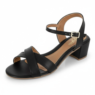 Sandália Feminina Salto Bloco Baixo Tiras Cruzadas Confortável Moda Tendência Blogueira em Oferta na Shopee