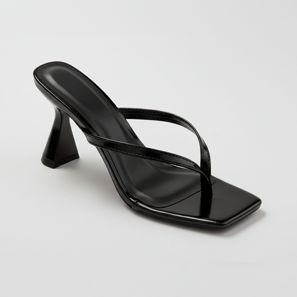 Sandália Feminina Salto Médio Geométrico Taça Minimalista Elegante Confortável em Oferta na Shopee