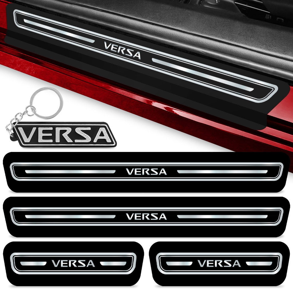 Kit Soleira Chaveiro Versa 2011 A 2019 Portas Resistente Carro Sedan Vinil