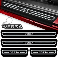 Kit Soleira Chaveiro Versa 2011 A 2019 Portas Resistente Carro Sedan Vinil