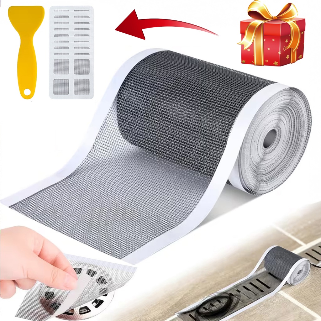 Tela Protetora Ralo Anti Inseto 5Mx10CM Adesivo Filtro Banheiro Quintal Coletor De Cabelo em Oferta na Shopee