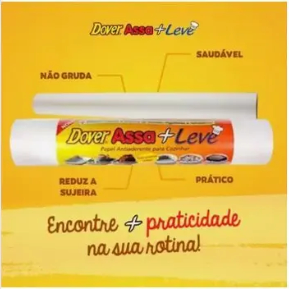 Papel Antiaderente para Cozinha Dover Assa + Leve 2x 30cm x 3m - Praticidade e Agilidade na Cozinha