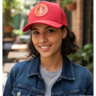 Kit Pochete Vermelho Com Bordado BOMBEIRO + Boné Bombeiro Civil Modelo Trucker
