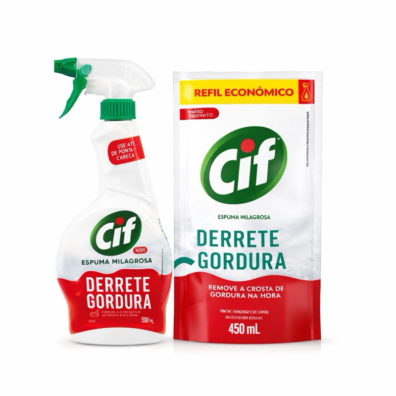 Kit CIF Espuma Milagrosa – Derrete Gordura ou Extermina Limo + Refil
