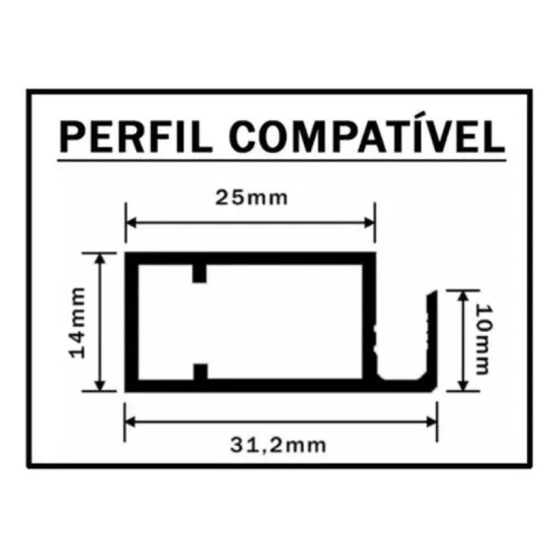 Perfil REFORÇADO cx002 varios tamanhos de 1,00m ate 1,80m ( NÃO É KIT SOMENTE O PERFIL A UNIDADE )