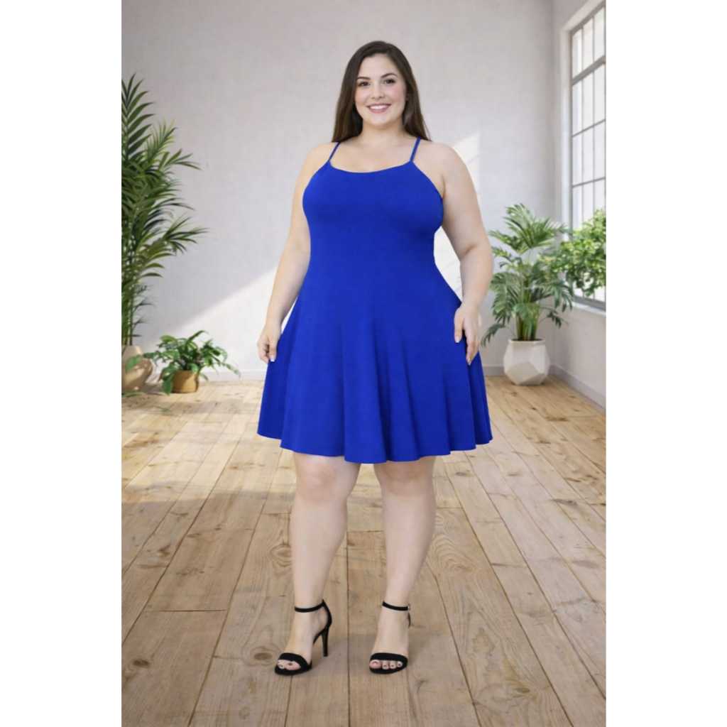 Vestido Plus Size Feminino de Alcinha Soltinho Viscolycra Casual Confortável Verão em Oferta na Shopee