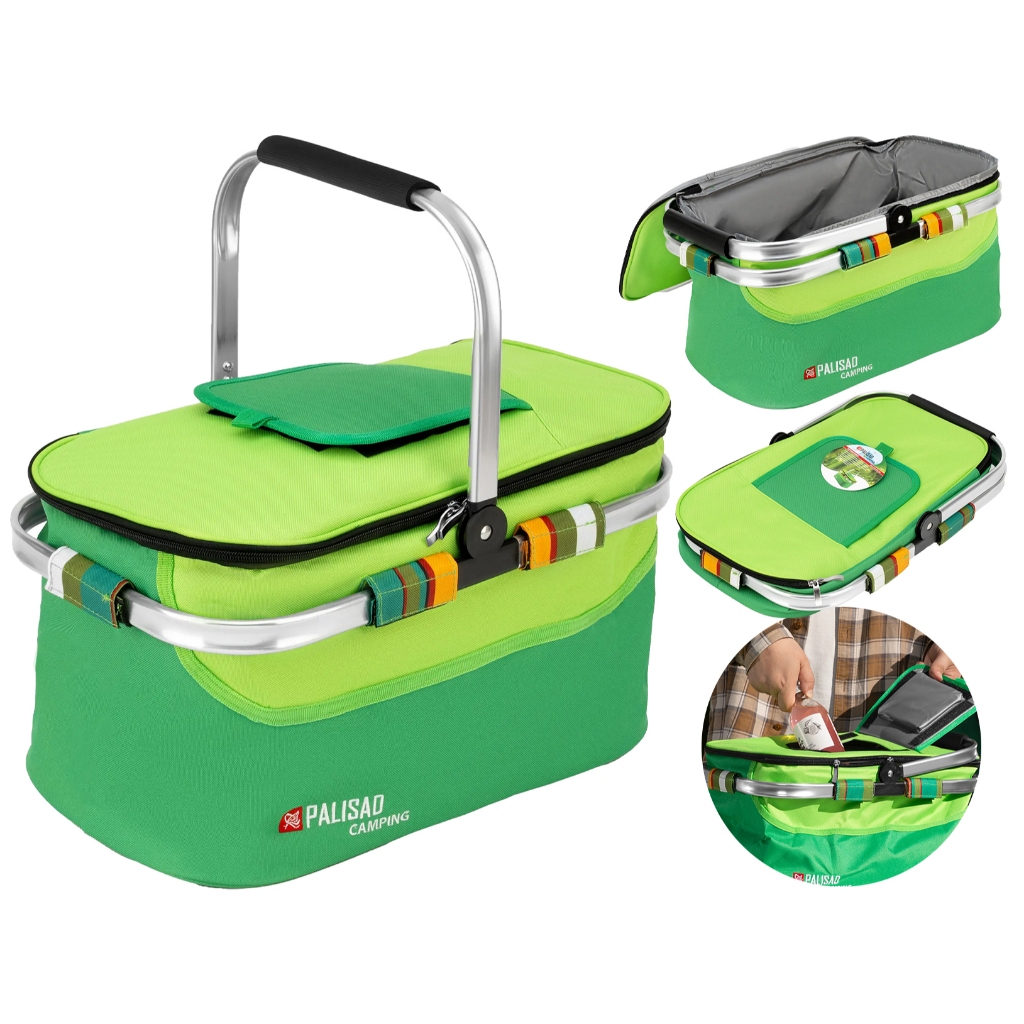 Bolsa Térmica Cor Verde Com Alça Para Bebidas Cerveja Lanche Frutas Camping Dupl