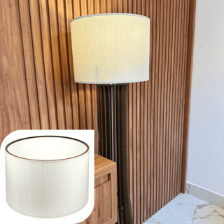 Cúpula De Lustre Abajur Luminária 34x25 Cm Estrutura Em Material Madeira MDF Redonda Tecido Rústico em Oferta na Shopee