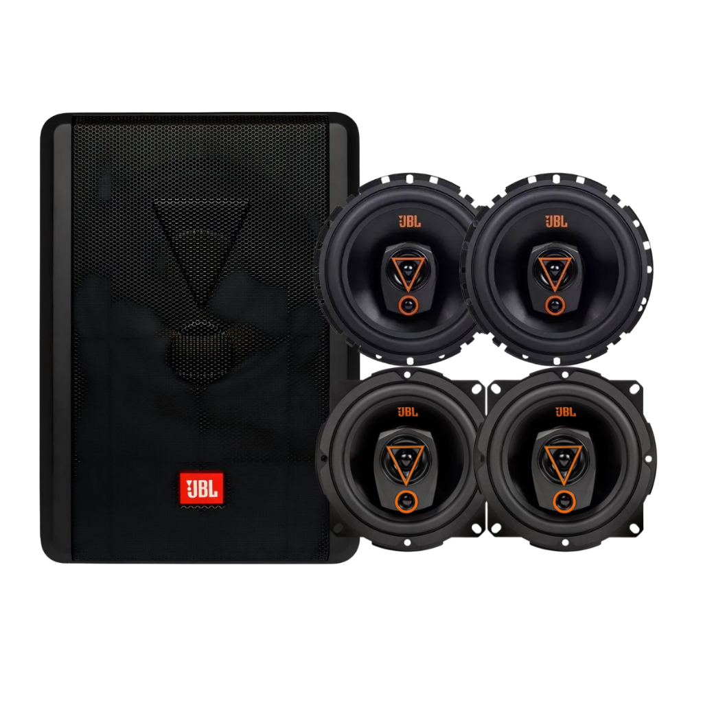 Kit 4 Alto Falantes 5 e 6 Pol 80W Rms + Caixa Amplificada Sw8a Ms 400W RMS