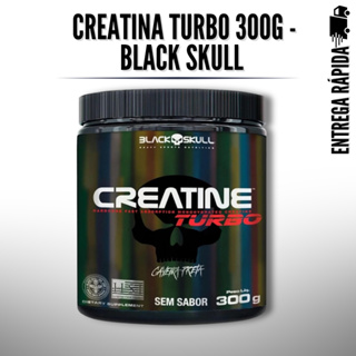 Creatina Turbo Black Skull 300g Creatina Monohidratada Suplemento Massa Muscular Performance Treino em Oferta na Shopee