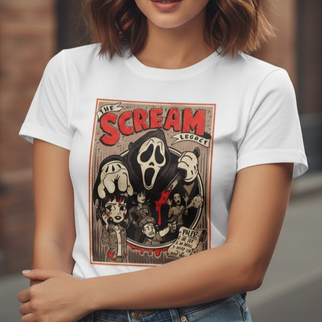 Camiseta Unissex Scream Pânico 100% Algodão Adulto Fantasma Movie Conforto Estilo HYPE