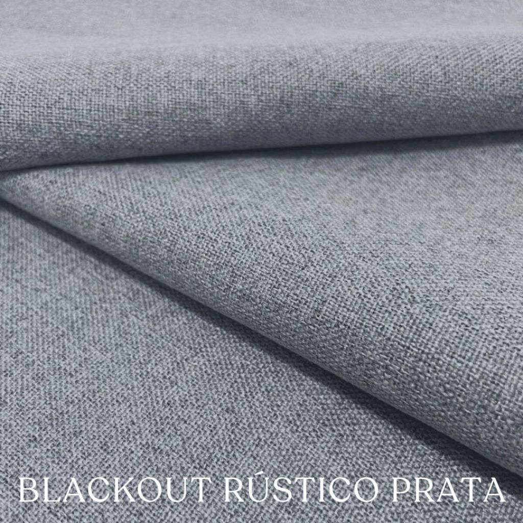 CORTINA BLACKOUT 100% RÚSTICO PRATA EM 3 PARTES PARA TRILHO 1,40 EM 1 PARTE E 5,50 EM 2 PARTES ALTURA 2,50M
