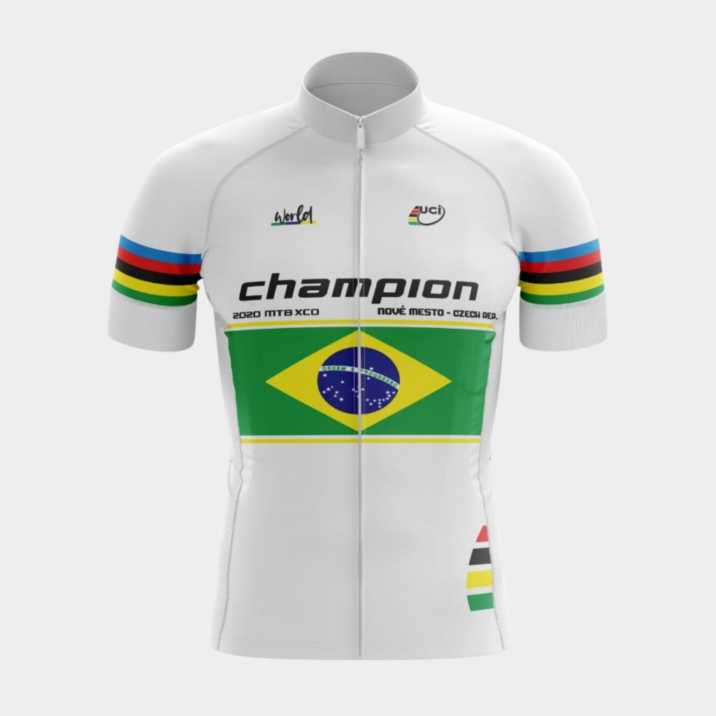 Camisa Ciclismo Masculina Camiseta Champion Brasil Manga Curta Roupa Bike Pedal Mtb