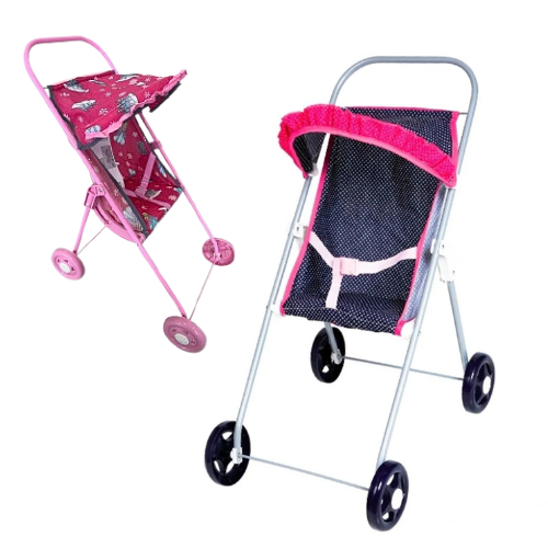 Carrinho Para Bonecas Modelo Simples Metálico Dobrável 60cm - M&P