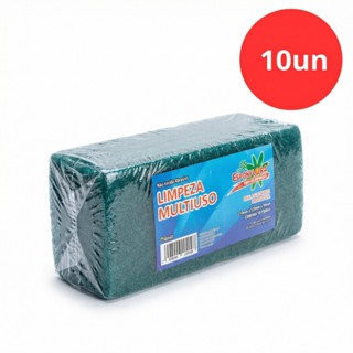 Kit 10 Fibras Abrasivas Verdes Esponja Limpeza Geral Espon Flora em Oferta na Shopee