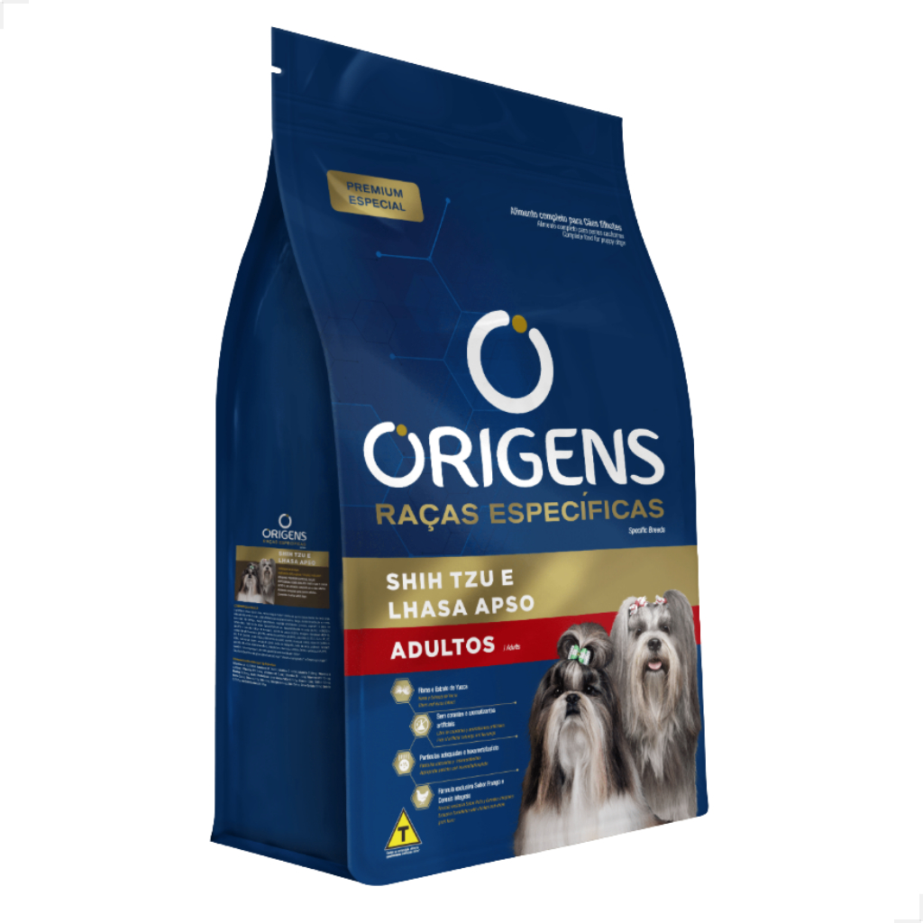 Ração Origens Raças Específicas Shih Tzu Lhasa Apso 3kg Nutrição Equilibrada Cães