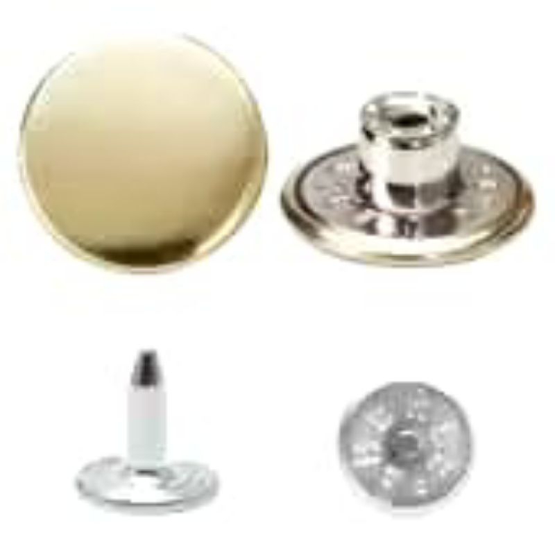 Kit botões 20 mm de metal flexíveis para aplicação em calças, bermudas, saias jeans, sarja
