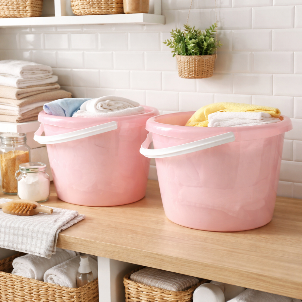 Balde Oval Grande 18L Para Água Limpeza E Organização 2 Unidades - P7018