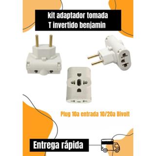 Kit Adaptador Tomada T invertido Benjamim Plog 10a entrada 10a/20a Bivolt 110/220v Branco em Oferta na Shopee