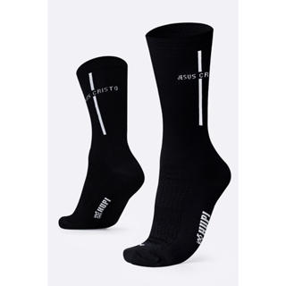 Meia para Corrida Ciclismo HUPI Jesus Cristo 1 Par, Cor Preto/Branco, Tamanho Normal 36-42 em Oferta na Shopee