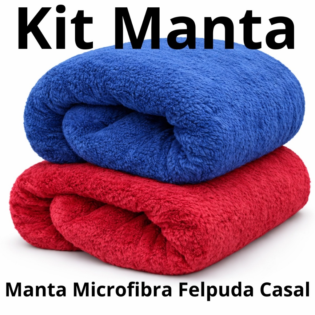 Kit Manta Casal Premium Microfibra Alta Qualidade Toque Aveludado Super Confortável