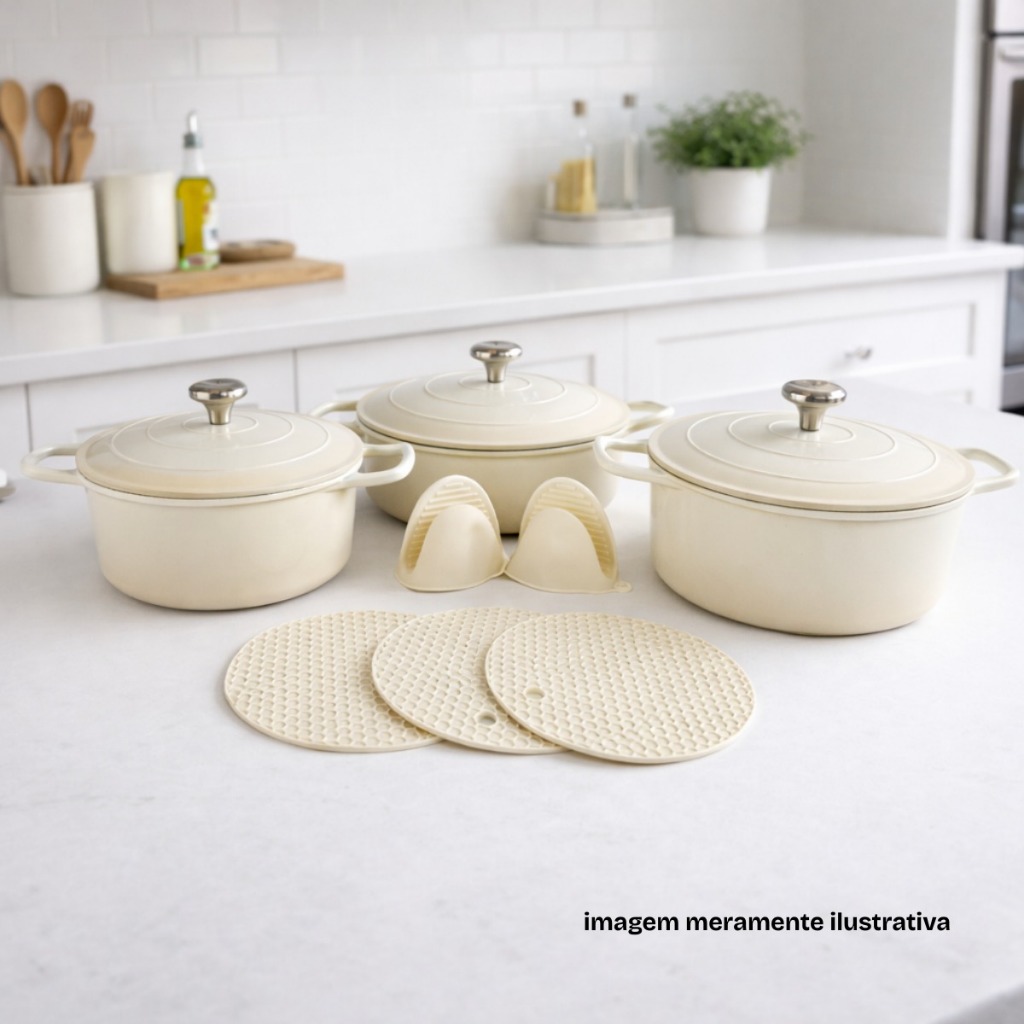 KIT Conjunto 3 Panelas Caçarola Antiaderente Vai ao Forno Indução Revestimento Nano Cerâmico em Oferta na Shopee