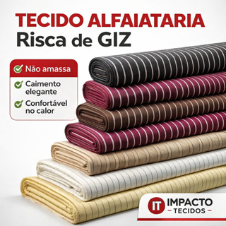 Tecido Alfaiataria Sensoriale Risca de Giz Não Amassa Para Calça Blazer Social 1,47m de largura em Oferta na Shopee