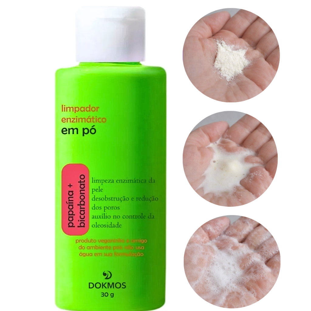 Sabonete Facial em Pó Limpador Enzimatico Deixa Pele Macia Antioleosidade Antiacne E Impurezas