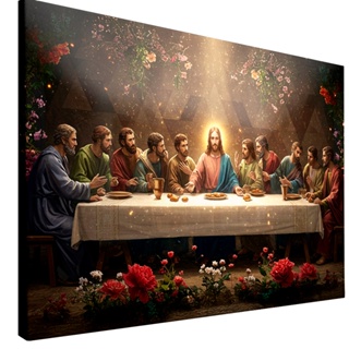 Quadro decorativo religioso Santa Ceia Jesus Apostolos decoração para cozinha sala em Oferta na Shopee