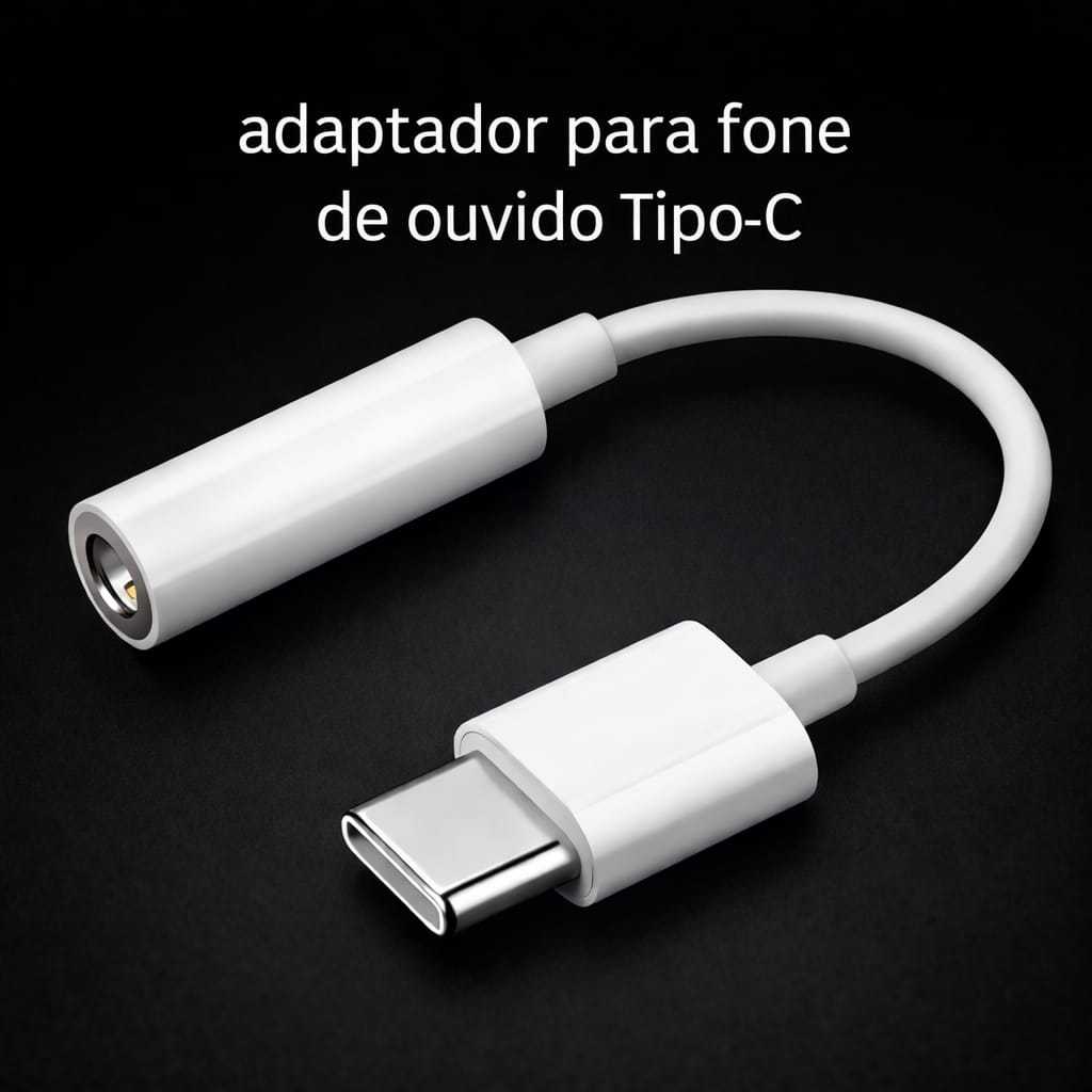 Adaptador tipoC Tipo C para P2 Áudio Fone De Ouvido 3.5mm